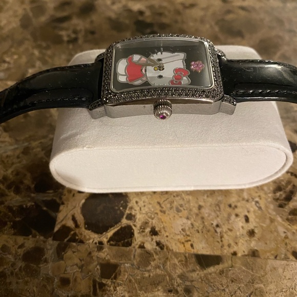 Kimora lee Simmons black diamond hello kitty watch the glam kitty collection - Picture 3 of 6